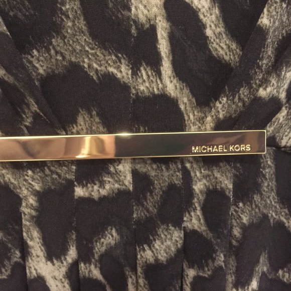NWOT (worn once) Michael Kors high low leopard print dress size L - Picture 4 of 6